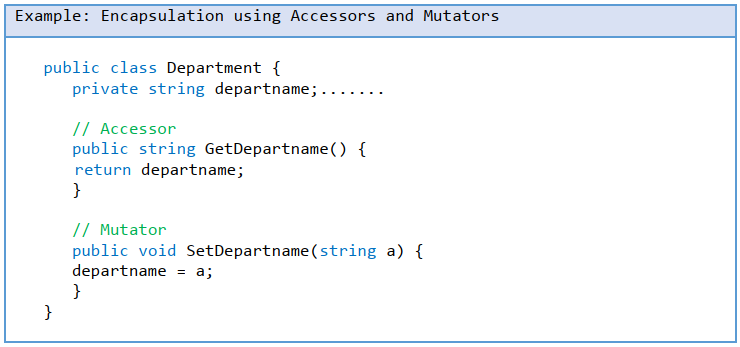 کپسوله سازی با کمک Accessors و Mutators