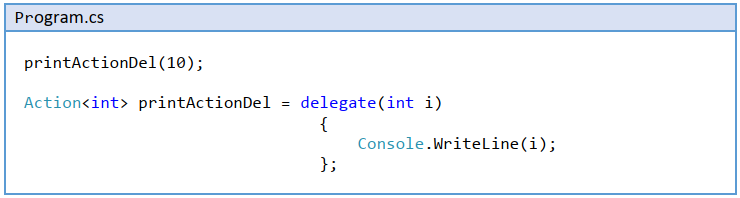 action delegate and anonymous method action delegate and anonymous method
