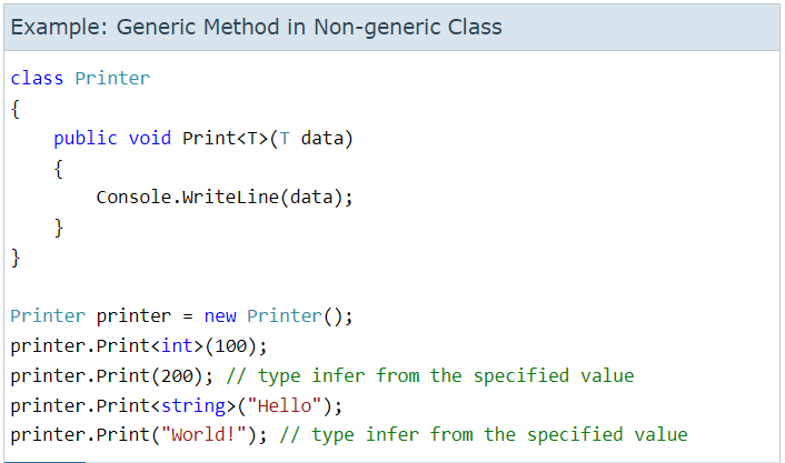Generics methods in C#