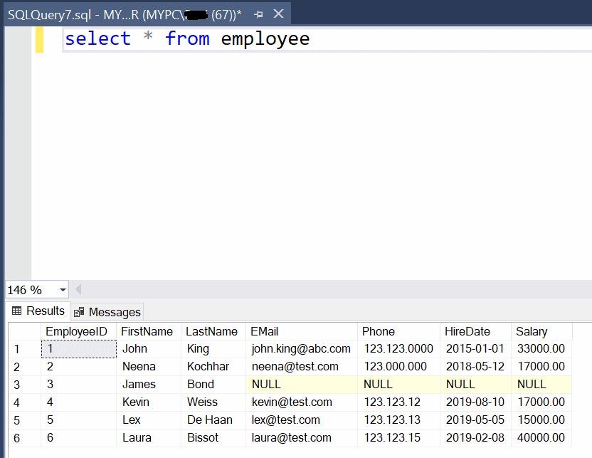 دستور UPDATE در SQL Server