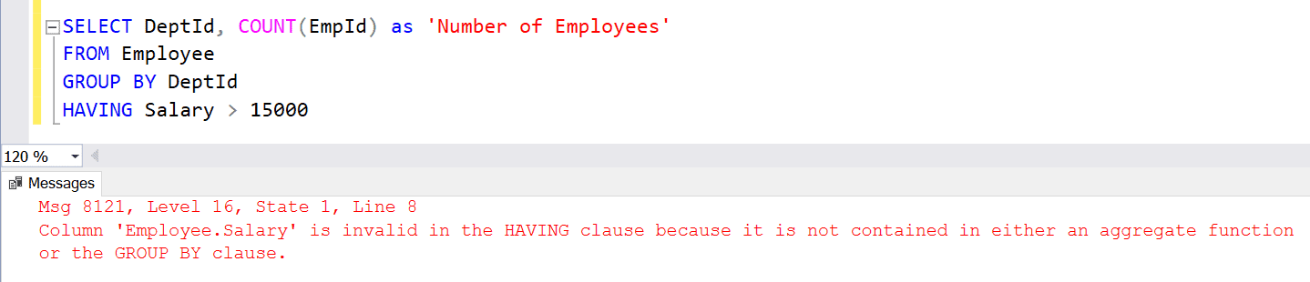 عبارت HAVING در SQL Server