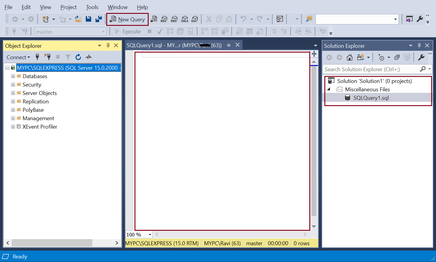 Query و Text Editor in SQL Server