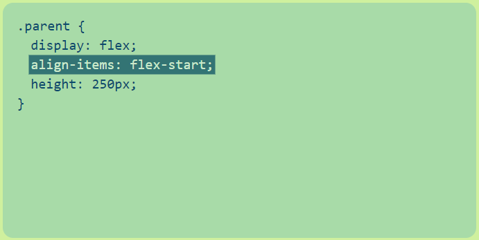Align-items = flex-start
