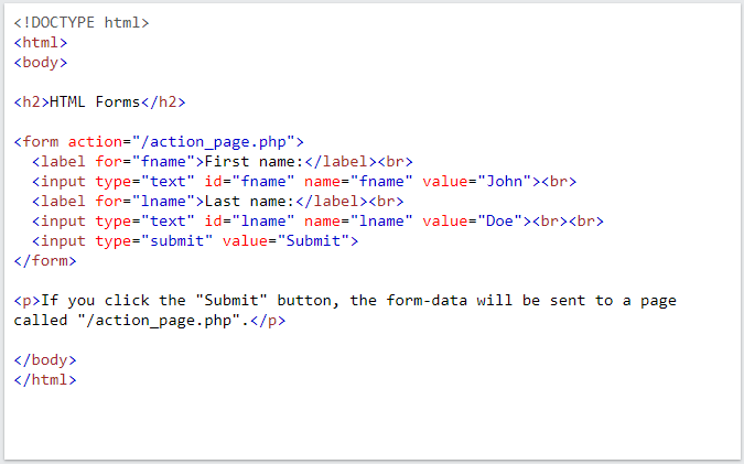 فرم های HTML