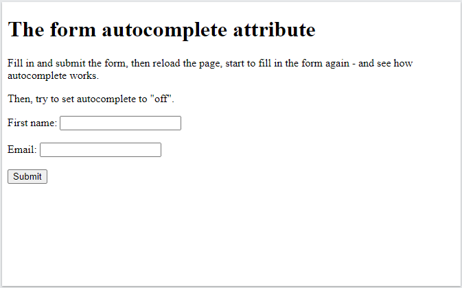 The Autocomplete Attribute طراحی سایت