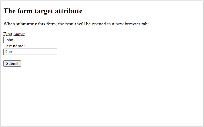 The Target Attribute in HTML Forms