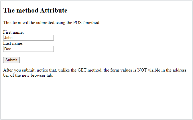 The Method Attribute in HTML Forms