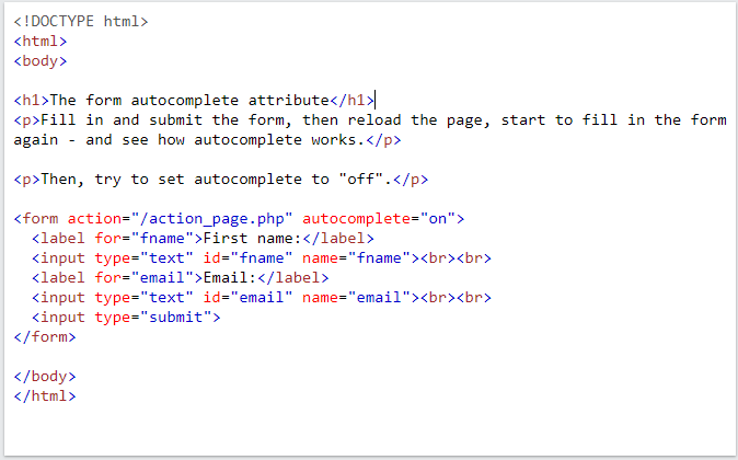 The Autocomplete Attribute in HTML Forms