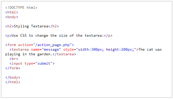 textarea element in HTML