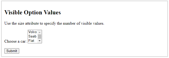 visible values in HTML