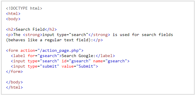 نوع ورودی جستجو در طراحی سایت