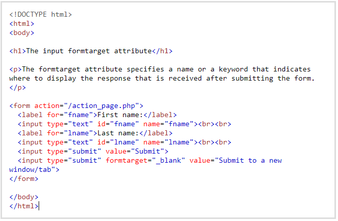 انواع ویژگی ورودی فرم های HTML