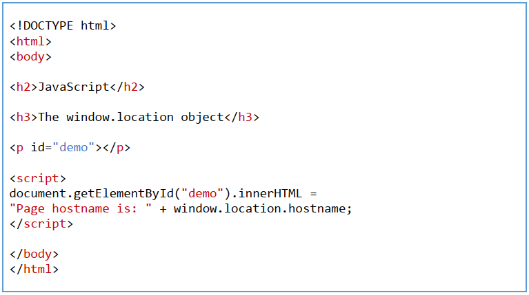 Window Location Hostname in JavaScript