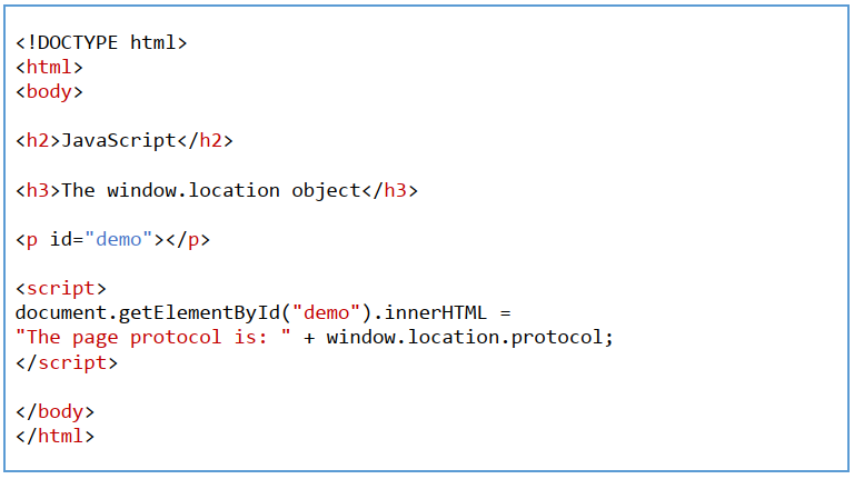 Window Location Protocol in JavaScript