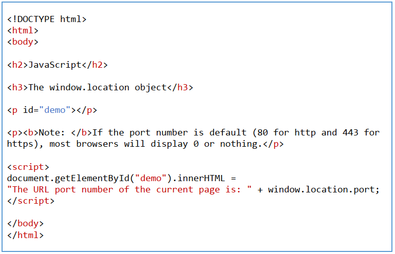 Window Location Port in JavaScript