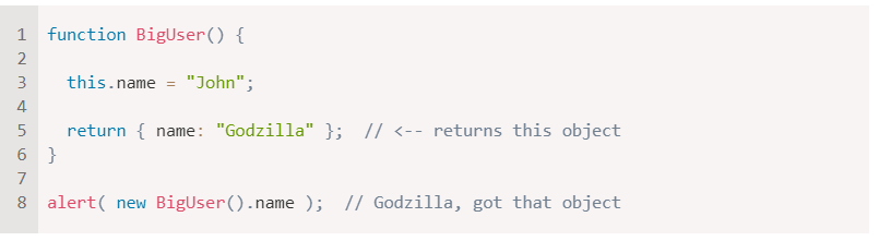 Return from constructors in JavaScript Return from constructors in JavaScript