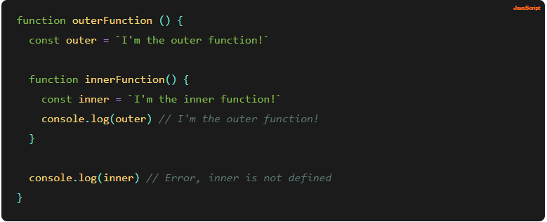Nested scopes in JavaScript