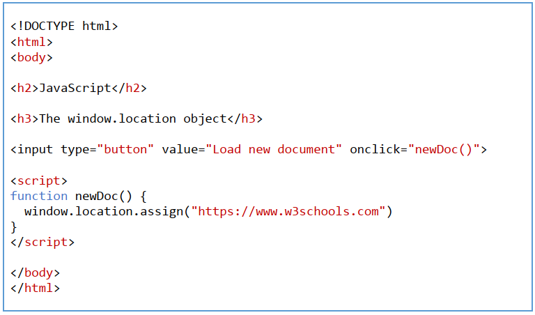 Window Location Assign in JavaScript