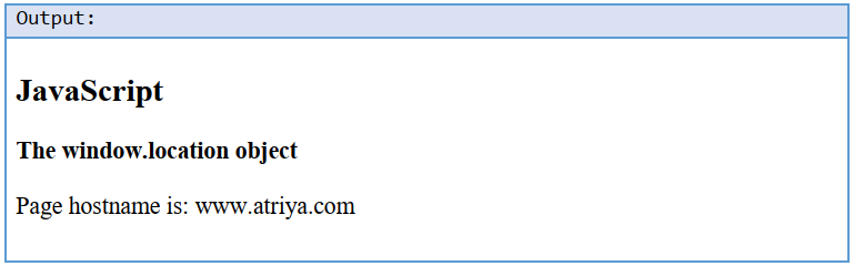 Window Location Hostname in JavaScript