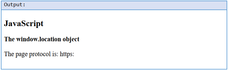 Window Location Protocol in JavaScript