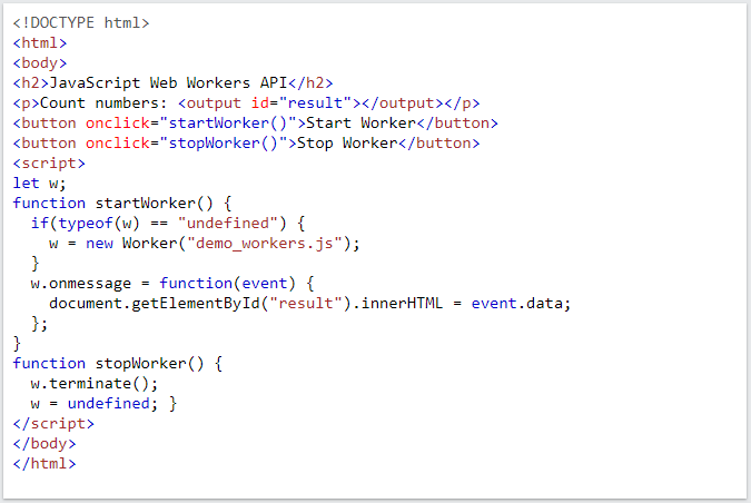 Web Workers API Web Workers API