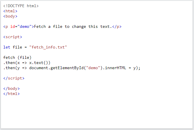 JavaScript Fetch API JavaScript Fetch API