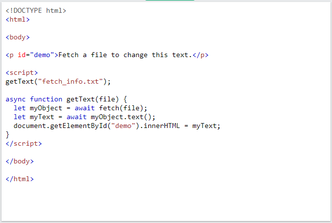 JavaScript Fetch API JavaScript Fetch API